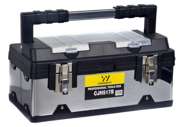 caja de herramientas de paso gris