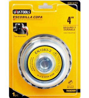 Escobilla Copa Industrial 4 Pulg.  Trenzado Uyustools