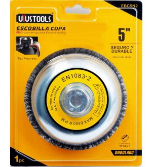 Escobilla Copa Industrial 5 Pulg.  Ondulado Uyustools