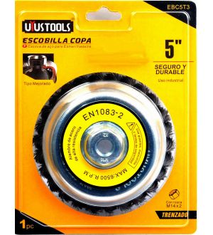Escobilla Copa Industrial 5 Pulg.  Trenzado Uyustools